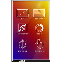 4D LCD 4DLCD-35480320-CTP-IPS ຈໍ TFT 3.5", 320x480 ພິກເຊວ, ໜ້າຈໍ LCD IPS ສີທົ່ງຫມົດ ມີລະບົບສະແດງສີສົດດີ ມີລະບົບສະຕິກສະເຕີດ Capacitive Touch