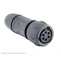 Eaton Souriau-Sunbank UTSX6JC10E6SW ປລັກ Plug, ມີກະບອກສາຍຄວາມປອດໄພ backshell, ມີ 6 ຂໍ້ຕິດຕໍ່ສອດຜະລິດສາວ, IP68/69K ໃນສະພາບບໍ່ໄດ້ເຊື່ອມຕໍ່, ການກຳນົດກະແຈ keying W