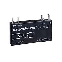 Sensata Technologies - Crydom CN100D24 ປຸ່ມຕິດຕັ້ງໄດ້ໃນ DIN SSR Relay, ປຸ່ມເຊື່ອມຕໍ່/ຕິດບົດວຽກ PCB SIP 6mm, 100VDC/6A, 24VDC ເຂົ້າ, FET ອອກ