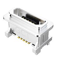 GCT (Global Connector Technology) USB3510-30-C ພິບີຊີ Mid Mount Micro B Skt, ຕັ້ງຕົ້ນ, SMT, 30u", ມີ Peg, IP67, T+R+C