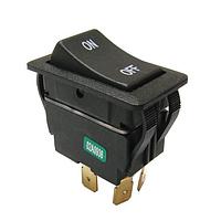 E-Switch RVW45D112S ສະລັບສະລອງກະຕຸນກຳລັງສູງ Rocker, SPDT, ເປີດ-ປິດ-ເປີດ, ຕິດຕູ້ Panel, Snap-In, ສີດຳ, I/O/II ຕັ້ງພູມລະດັບ, IP54