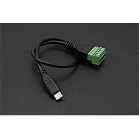 DFRobot FIT0993 ເສັ້ນສາຍພະລັງງານ ATX 5-Pin Type-C ຊາຍຜູ້ຊາຍໄປຫາຂໍ້ຕໍ່ພະລັງງານບໍ່ຕ້ອງບັນດາ (30cm, 5V 2A ອອກ)