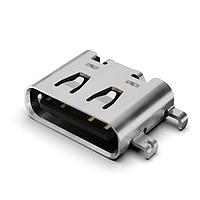 GCT (Global Connector Technology) USB4500-03-1-A PCB ກາງຕິດຕັ້ງ USB C Rec 16P 3u" ກາງຕິດຕັ້ງ 0.8mm O-set SMT L = 6.5mm S-Spring