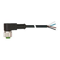 Murrelektronik 7000-12341-6341000 ຕົວເຊື່ອມ M12 ຍິງ 90 ກັບສາຍສະໄຟ, PUR 4x0.34 bk UL/CSA+ລະຫວ່າງລົດ 10m