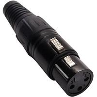 Io Audio Technologies IO-XLR3-F-BK ຕົວເຊື່ອມສາຍສະເພາະ 3-Pin XLR Receptacle, ຜູ້ຍິງ, ສີເງິນ