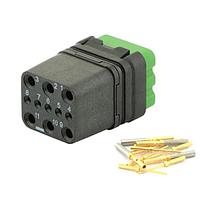 Eaton Souriau-Sunbank 8MQ2M9901SN ຕູ້ຕໍ່ແບບ Modular - ໂມດູນ Push Pull MQuick, ບໍ່ມີການປິດປ່ອງ, ມີຂໍ້ຕິດຕໍ່ປະເພດຜູ້ຍິງ crimp