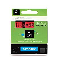 DYMO 63020713 D1 ເທບສີດໍາ/ສີແດງ (19mm x 7m)