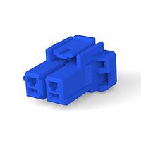 AMP Connectors - TE Connectivity 2-1376388-3 ກອງປົກຄຸມ 5MM POWER KEY 2P PLUG HSG ສີຟ້າ