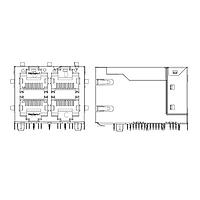 Amphenol Commercial Products RJMG322DN11E3ER ມັກເນຕິກ ຈແກກ 2X2 10G, press fit