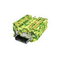 Amphenol Anytek APTS153PEYG00G ບລັອກຂໍ້ຕໍ່ລະບົບ DIN Rail APT 1.5mm2/1-2 PE YG ຂໍ້ຕໍ່ດິນ ຊັ້ນດຽວ, 1ໃນ-2ອອກ ເຫຼືອງ-ຂຽວ