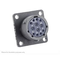 Eaton Souriau-Sunbank UTSX014E12SW ຮັບສິນສ່ວນ Receptacles Square flange receptacle, ບໍ່ມີ backshell, ມີ 12 ຕໍ່ຕົວຍິງ solder contacts, IP68/69K ໃນສະພາບ unmated, keying W