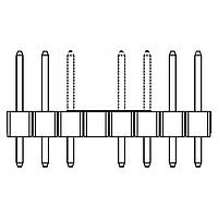 Amphenol Commercial Products G800LQ3000104EU ພິນສະຕຣິບພິນເຮດເດີ 2.54mm Pitch STR DIP,1x8Pin,30u" ທອງ,LCP,6.0mm*2.54mm*3.0mm,ສີ-ດຳ,ຖົງ,Removed#4Pos