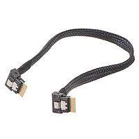 Molex 207370-2301 ສາບເຊີເຊີ SAS 3.0, ປລັກມຸມຂວາຫາມຸມຂວາ, 4x (38 ສົດ), 32 AWG, 0.30m