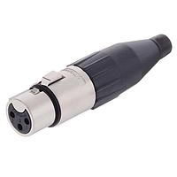 Amphenol Audio AC3FJ ຕົວເຊື່ອມສາຍສາຍ 3 ໂພນ ປຸ່ມສາຍຍິງ XLR AC Audio Cable Conn ສີດຳສິ້ນສຸດການຕິດຕໍ່ດ້ວຍທາງທອງ