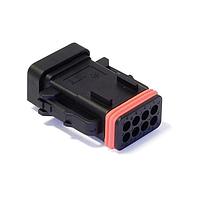 ITT Cannon 132015-0134 ປຸ່ມກອງ CTC 8-WAY PLUG ສີດຳ, ມີຝາ