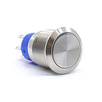 E-Switch ULV4F23SS5H5 ຕ້ານການທຳລາຍ Anti-vandal, SPDT, On-On, ຕິດຕູ້, ດ້ານໜ້າ, ເງິນ, LED, ແດງ/ນ້ຳເງິນ, IP67