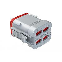 Amphenol SINE Systems AT06-08SA-EC01 ປຸ່ມຕໍ່ຕ່າງ, 8 ທາງ, ຝາປິກກະແຈ Key A