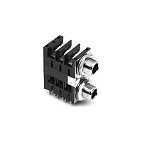 Amphenol Audio ACJS-MHDEM ປະຕູໂທລະສັບ 1/4" Dualjack Pigybac Hor CHASSIS CONN