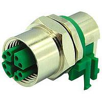 Stewart Connector SS-12400-004 ຕົວເຊື່ອມ M12 X-Code ມຸມຂວາ ຜູ້ຍິງ ຕິດຕັ້ງຫຼັງແຜ່ນວົງຈອນ PCB ການປ້ອງກັນ IP67