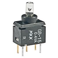 NKK Switches GB15JPC ປິດຜ່ານ SPDT ON-(ON) 0.4VA ແດງ ຕົວຕົວຕົວ PC