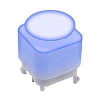 E-Switch PB350DTRB ປຸ່ມກົດມາດຕະຖານ PUSHBUTTON, 30mA, SPDT, PC Pin, LED, ສີຟ້າ