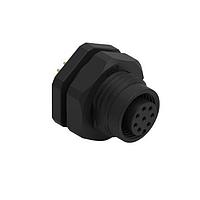 Wurth Elektronik 643220100608 Receptacles WRCIRC M12 Screw Coding A Panel PCB Plastic Straight with Panel Nut PG9 Female connector, polarity 8