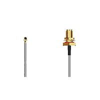 GCT (Global Connector Technology) CABLE 138 RF-0100-A-2 ການປະກອບສາຍ RF I-Pex MHF I2RPSMA(F) BH, R Mt, ມີ O-ring. 100mm, Wshr-Nut1.37mm ສາຍ, ສີດໍາ