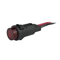 VCC P81W-R12H-CR ອິນດິເຄເຕີ 0.5in HI-HAT 12VDC ສາຍໄຟແດງ