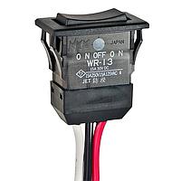 NKK Switches WR13AL ສະຫນັບສະຫນູນ Rocker SPDT ON-OFF-ON ມີສາຍສືບຕໍ່ ປິດກັນນ້ຳ