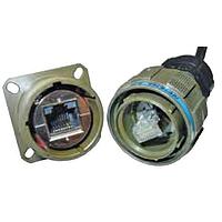 Amphenol Socapex RJFTV7PE2G00 ຕ່າງຕໍ່ RJF TV Fld Thrd J/N bkshl RJ45 ໄປບອດ PC