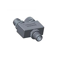 Amphenol LTW YA-A05M-A05M-A05F-01 ຕໍ່ຕົວຢ່າງ Y-Adapter Circular Metric Connector, Y Adaptor, ເຫຼັ້ມທອງ, A Coding, 4A, 05 ກົງ, (ສ່ວນທ້າຍ 1) ຜູ້ຊາຍ ຜູ້ຊາຍ, (ສ່ວນທ້າຍ 2) ຜູ້ຊາຍ ຜູ້ຊາຍ, (ສ່ວນທ້າຍ 3) ຜູ້ຍິງ ຜູ້ຍິງ, ການດັບສະບັບສະບັບ, IP68 ຕິດກັນ