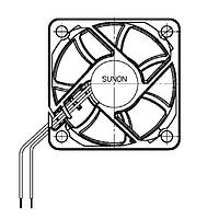 Sunon PMD1208PKB2-A.(2).GN ພັງລົມ Axial Axial, 80x80x20mm, 12VDC, 49CFM, 0.31"H2O, Ball, Wire, Auto Restart