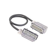 HARTING 20871461302100 ຕົວເຊື່ອມພະລັງງານຫນັກ Han 24E ການປະກອບສາຍພະລັງງານ, ຝາກະແບບເຫຼັ້ມຄູ່ທີ່ເຮັດຈາກເຫຼັ້ມເຫຼັ້ມ, ທາງເຂົ້າດ້ານ, ປະເພດຜູ້ຊາຍ/ຜູ້ຍິງສອງທ້າຍ, ມີລາຍການ UL2237, 1.0m