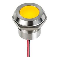 APEM Q22Y5SXXSY24E ອິນດິເຄເຕີ Supr Bright YLW LED 24VDC 22mm Stls Stl