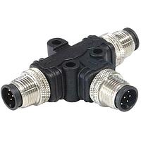 Bulgin PXPPVC08TSMM04AFIIFI ຕົວແປງ T-Adapter M8 A coding 4 pins T splitter male