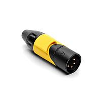 Amphenol Audio AX4MB4M-AU ຕົວເຊື່ອມຕໍ່ 4P PIN M PLUG BLKGLD W YLW MRK SLV