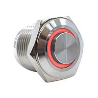 E-Switch PV6H240SS-301. Anti-Vandal ປ້ອງກັນການທຳລາຍ, SPST, ປິດ-(ເປີດ), ຕິດຕັ້ງແຜງ, ດ້ານໜ້າ, ສີເງິນ, LED, ສີຂາວ, IP65