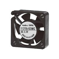 Nidec Components F17FA-03MC ພັງລົມ DC ບໍ່ມີແບບແບຣັດ, 17 X 17 X 5mm, 3.3V DC, ການໄຫລອາກາດ 0.01m3/min, ຄວາມດັນສະຖາຕິ 6 Pa, ສຽງເສຍ 5db, ບິງແບບ 1 sleeve bearing