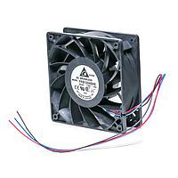 Delta Electronics, Inc. FFB1224SHE-F00 ພັງລົມ Tubeaxial Tubeaxial, 120x38mm, 24VDC, Ball, 3-Lead Wires, Lock Rotor Sensor, Tach