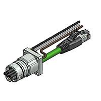 Amphenol CONEC 57-03062 ເຄື່ອງສາຍ Ethernet / ເຄື່ອງສາຍເຄືອກຕ່າງໆ ENP-17-1-FSPBU3PEDST4-V5-45S-RS8.33-0,5/0,5/G6/150/034