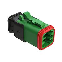 Amphenol SINE Systems AT06-6S-SR01GRN ປລັກ 6 ຕຳແໜ່ງ, ປລັກ, ປຸ່ມຕິດ, SR01 ການປົກປ້ອງການດຶງ (ການປິດມາດຕະຖານ), ຮ່າງກາງສີຂຽວ