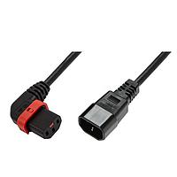 Schaffner IL13P-R-C14-H05-3100-300 ສາຍພະລັງ AC ມີລັອກ C13+ ມຸມຂວາ, ປລັກ C14, H05VV-F, 3x1.00 mm ກວ້າງ, 3 m, ສີດຳ