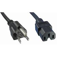 Qualtek Electronics 338010-01 ສາຍພະລັງງານ AC NEMA 5-15P C-15 SJT 7'6" 16/3