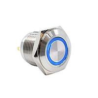 E-Switch PV6F240SSG-3R1 ປ້ອງກັນການທຳລາຍ Anti-vandal, SPST, Off-(On), ຕິດຕັ້ງບ່ອນປະຕູ, ດ້ານໜ້າ, ເງິນ, LED, RGB, IP65