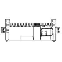 Amphenol FCI PSAS5F2130021TR ຕົວເຊື່ອມ SAS PCIe Storage connectors 50 receptacle Right Angle Surface Mount