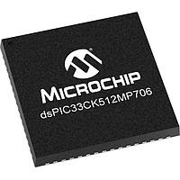 Microchip Technology dsPIC33CK512MP706-I/MR ຕົວປະມານສັນຍາລັກດິຈິຕອນ & ຕົວຄວບຄຸມ - DSP, DSC dsPIC33C 100MHz,512K Dual Panel Flash,128K RAM,CAN-FD,OpAmps,12bit ADCs,PWM