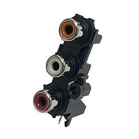 Kobiconn 156-4322-E ຕົວເຊື່ອມ RCA Phono ປະເພດ RCA Phono Jack ສີສຸດສົ້ມ, ສີຂາວ, ສີແດງ