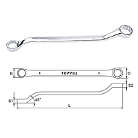TOPTUL AAAH3641 Double Ring Wrench 45° Offset (36x41mm)