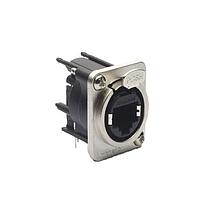 Amphenol Tuchel RJX8FD6HB XLR XLRnet D Type Ethernet ຕິດກັບໂຄງ HORZ PCB CAT6, ການຫຸ້ມຫໍ່ແບບຈຳນວນຫຼາຍ