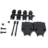 NorComp 970-009-010R011 ປອກປະກັນການດຶງສາຍ Strain Relief Backshell 9P TOP ENTRY PLASTIC ສີດຳ